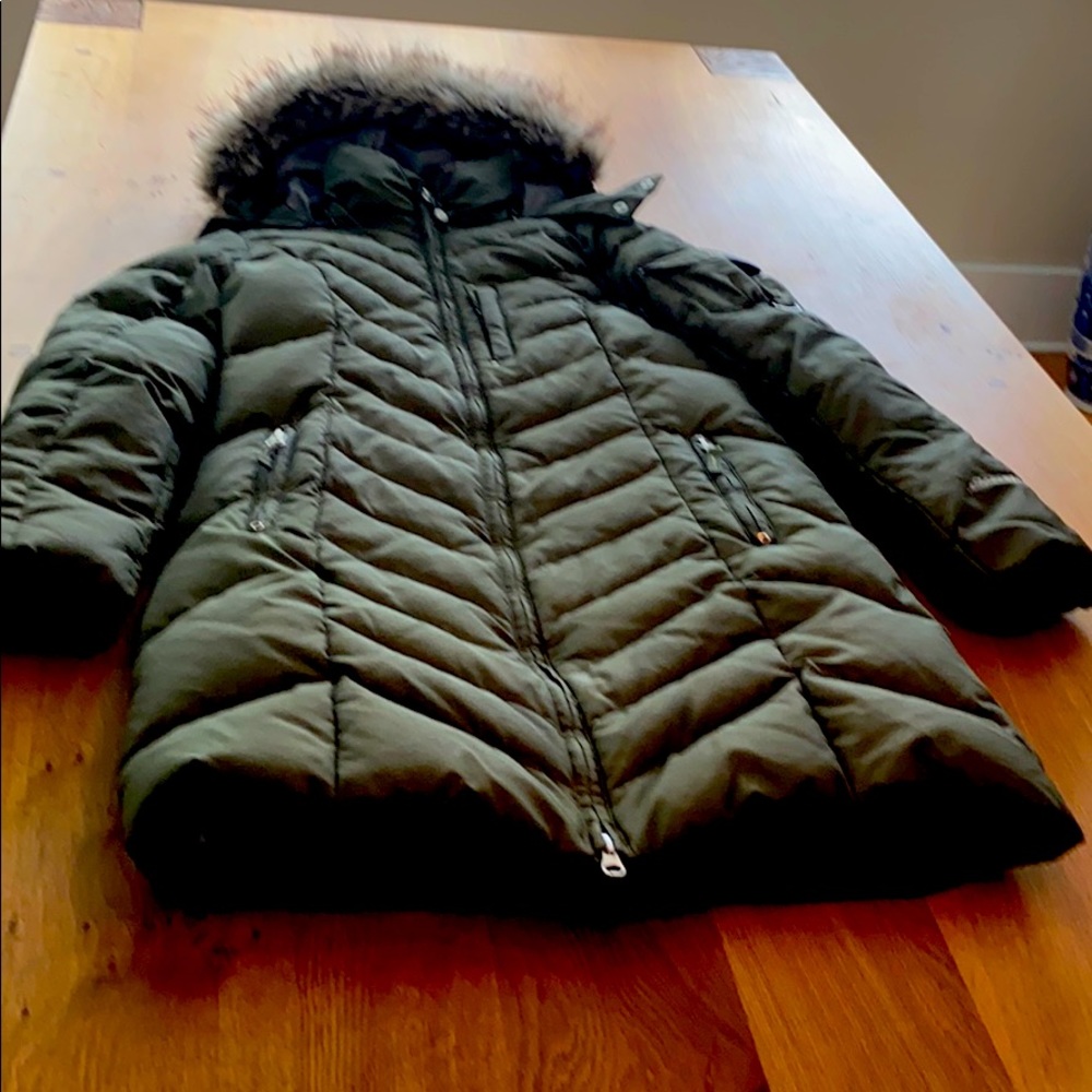 Eddie Bauer Sun Valley Down Green Duffle Coat